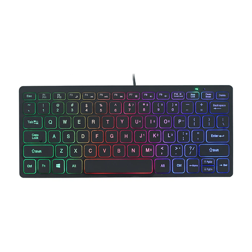 78 key Backlit Wired Keyboard Mini Small Laptop External Keyboard Portable Ultra-Slim Tablet Keyboard - Image 6