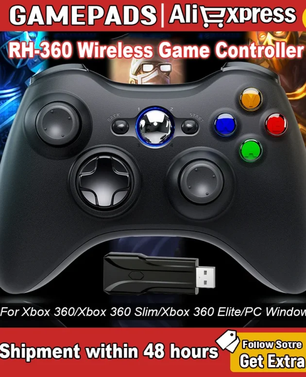 Gamepad For Xbox 360/360 slim Wireless xbox 360 controller Console For Windows 7 8 10 2.4G Wireless Joystick Game Controller