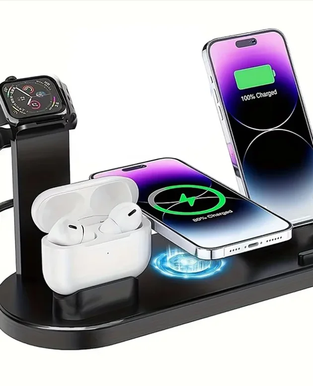 7 in 1 Wireless Charger Stand Pad For iPhone 17 16 15 14 13 12 Apple Watch Airpods Pro iWatch 8 7 6 Fast Charging Dock Station