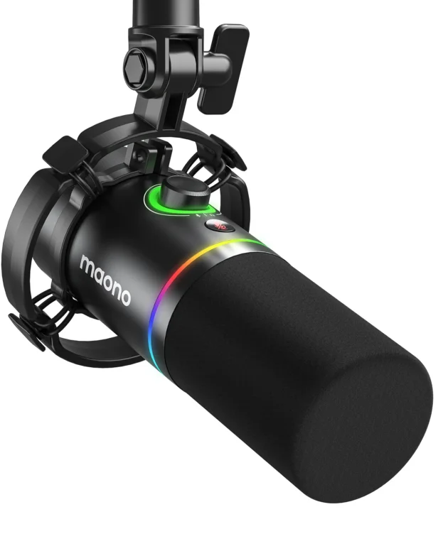 maono PD200X XLR/USB Dynamic Microphone for Gaming Recording Streaming Youtube Metal Mic with Software Tap-to-Mute Gain Knob