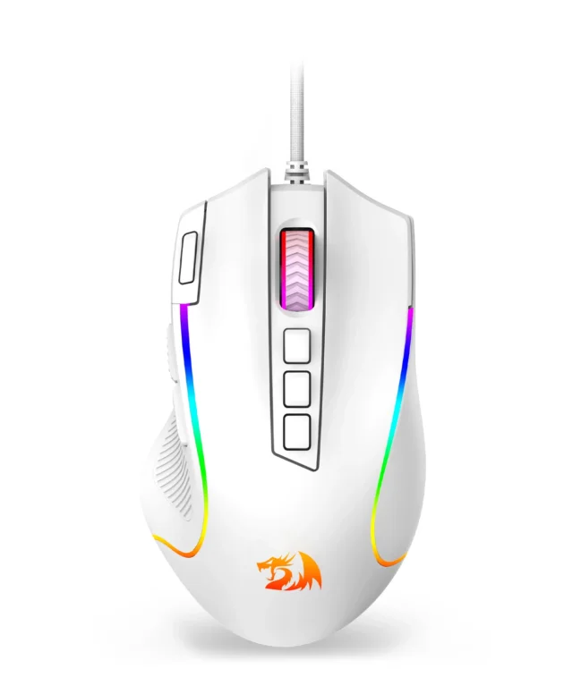 Redragon M612 Predator RGB Gaming Mouse 8000 DPI Wired Optical with 11 Programmable Buttons, White