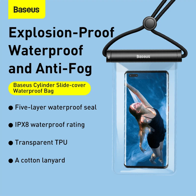 Baseus Waterproof Phone Case Under 7.2 inches For iPhone 12 Pro Max Swim Case IPX8 Universal Cover For Huawei Xiaomi Samsung - Image 2