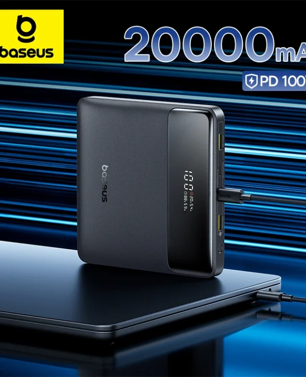 Baseus 100W Power Bank 20000mAh Capacity PD Fast Charging Battery Charger Powerbank For Laptops MacBook iPhone Samsung Xiaomi