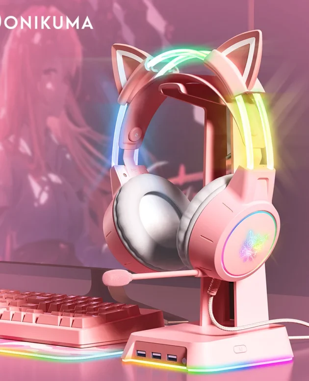 ONIKUMA X15 Pro Wired Headphones with RGB Head Beam Flexible Mic Button Control Gaming Headset Gamer for Compute PC