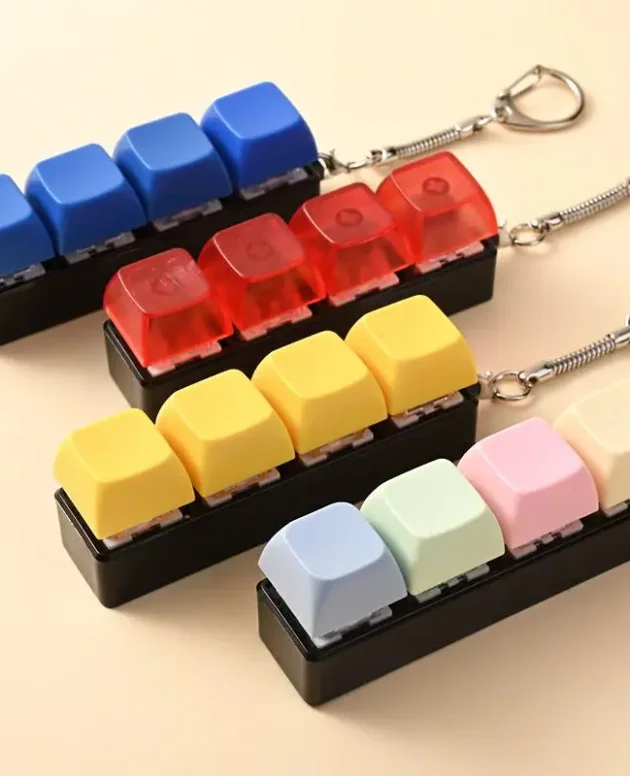 Mechanical Keycap Fidget Keychain Stress Relief Toy for Adults Anxiety Reducer Office Desk Gadget