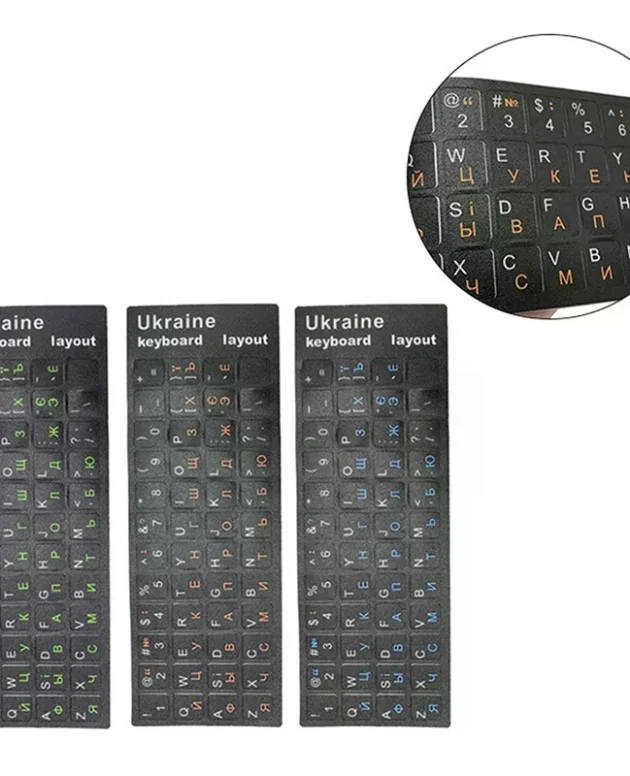 Ukraine Language Ukrainian Keyboard Sticker Durable Alphabet Black Background For PC Laptop Accessorie Computer Keyboard
