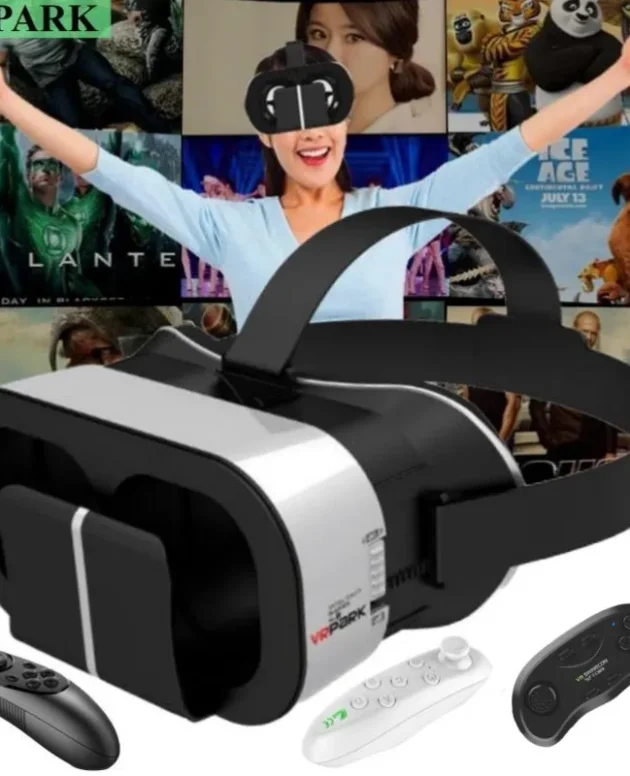 V5 Virtual Reality VR Glasses IMAX 3D HD Video Google Cardboard Box VR Headset Helmet for Max 6.7" Phone,Support Game Controller