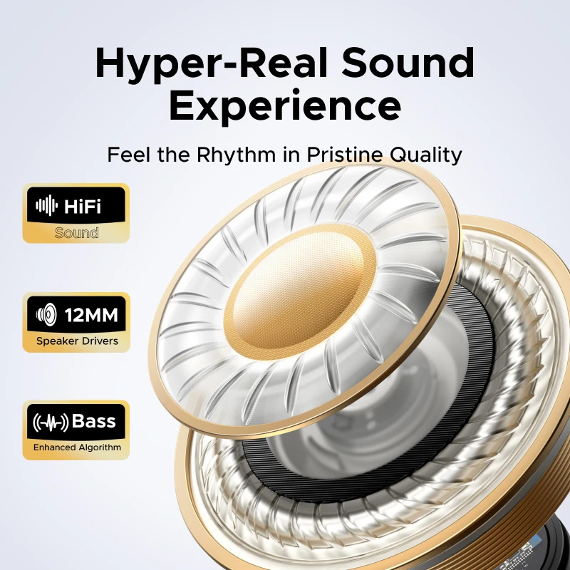 UGREEN ClipBuds Open-Ear Wireless Headphones Bluetooth 6.0 with 4 Mic Clear Call, Earbuds Clip on Earphones 30H Playtime - Image 3