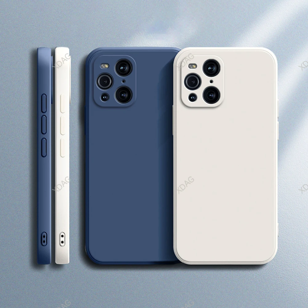 Original Soft Phone Case for OPPO Find X3 Pro X3Pro 5G 6.7" CPH2173 PEEM00 OPG03 Shell Square Liquid Silicone Classic Back Cover