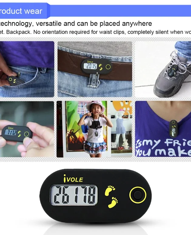 Ivole Digital Step Pedometer Walking Counter Workout Exercise Counting