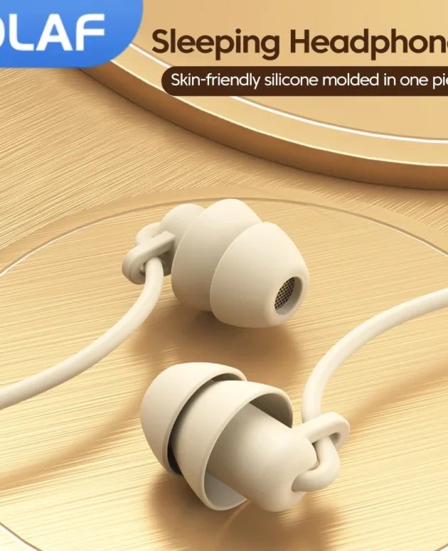 OLAF Silicone In-ear 3.5mm Jack Wired Earphones Handsfree Sleep Headphones With Cable Earbuds In-line Control Headset With Mic