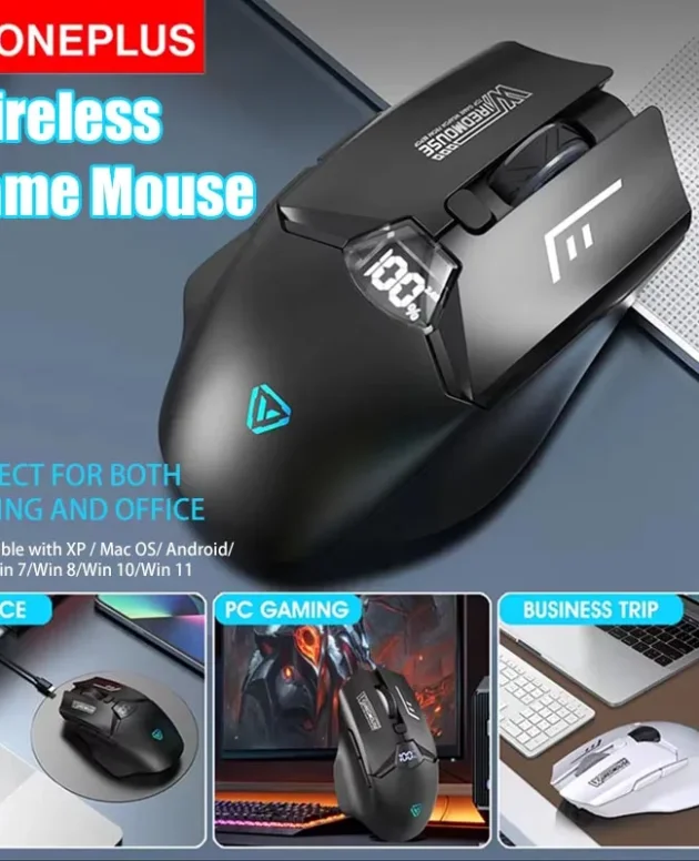 OnePlus Wireless Bluetooth Dual-mode Charging Mouse Silent Gaming Intelligent Screen Display Computer Display Mouse 2026 New
