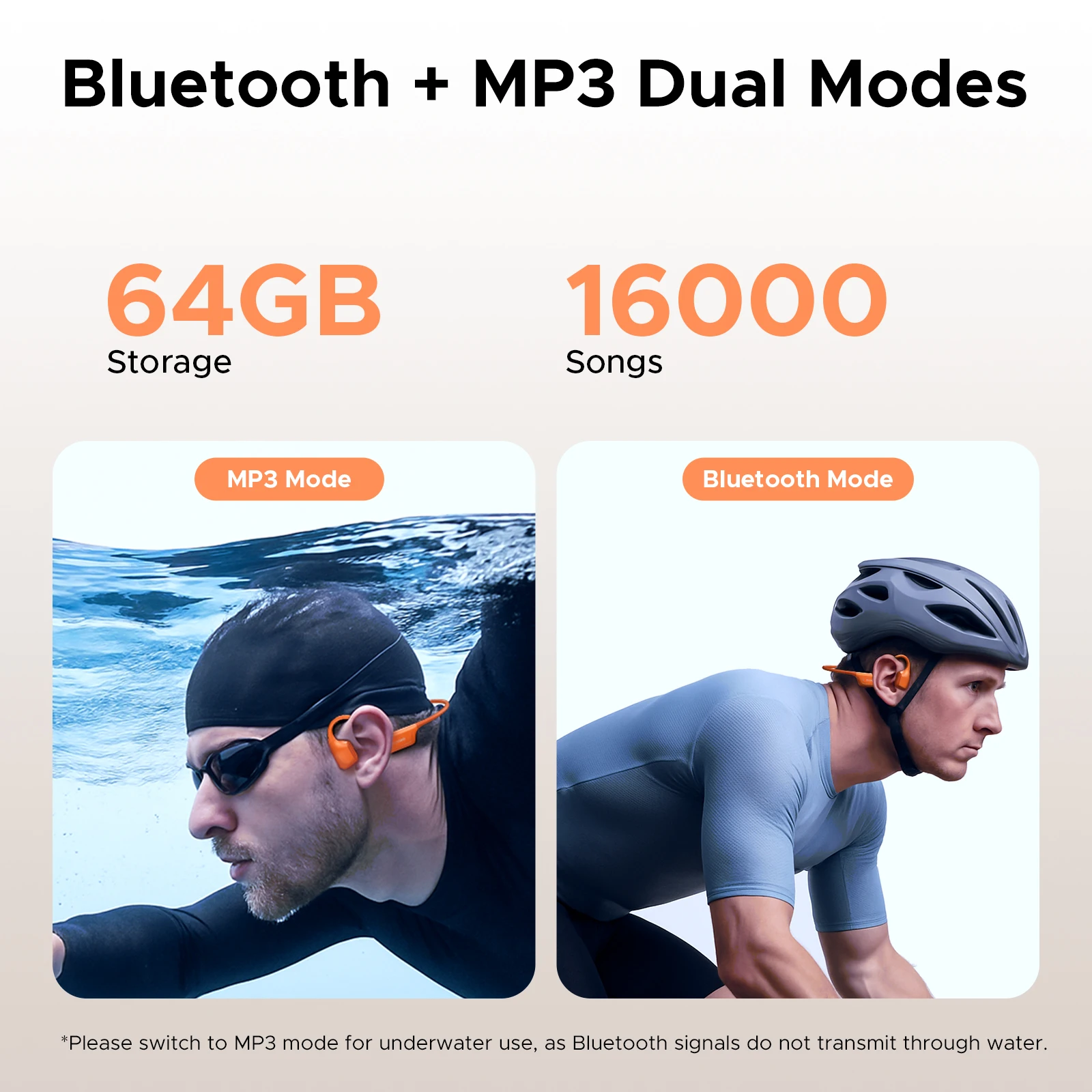 DOOGEE BoneAir Swim Bone Conduction Headphones IP68 Waterproof Bluetooth 5.4 Sports Headphones Open Ear for Running, Cycling - Image 5