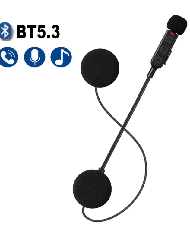 Motorcycle Helmet Bluetooth 5.3 Headset Stereo Headset Motorcycle Universal Helmet Headset Wireless Hands-Free Calling Brand New