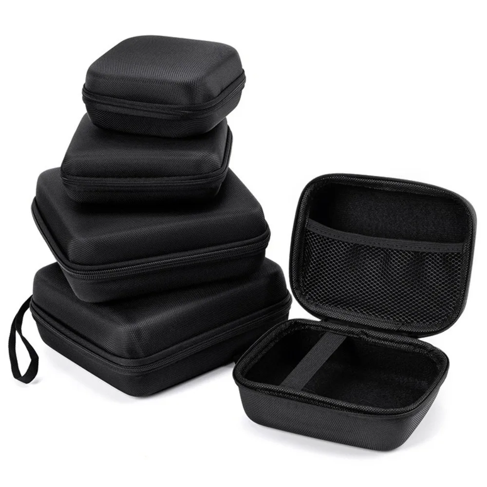 New Hard Shell EVA Storage Box Black Portable Pouch Carrying Bag Mini Zipper Earphone Case for Earphone - Image 2
