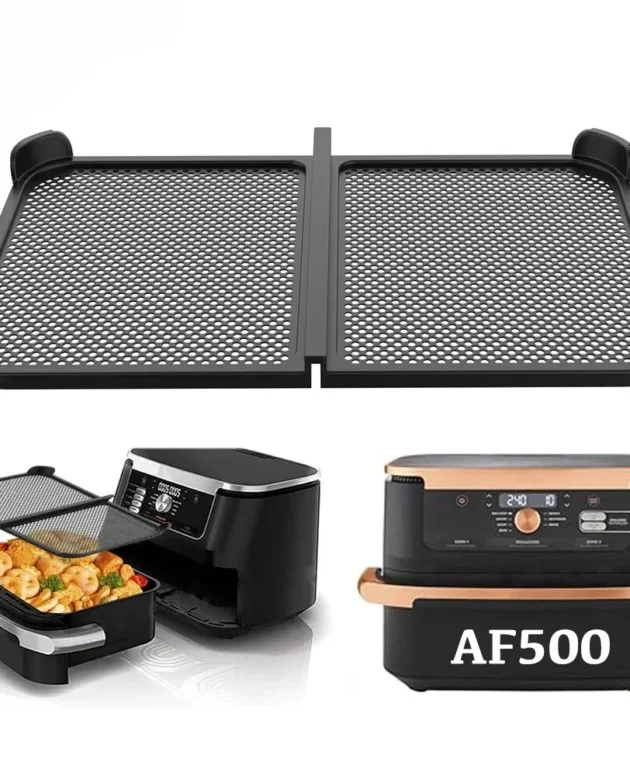 2nd generation Air Fryer Splatter Guard Heat Resistant for Ninja AF500 Air Fryer Reusable Foldable Oil Silicone Splatter Shield