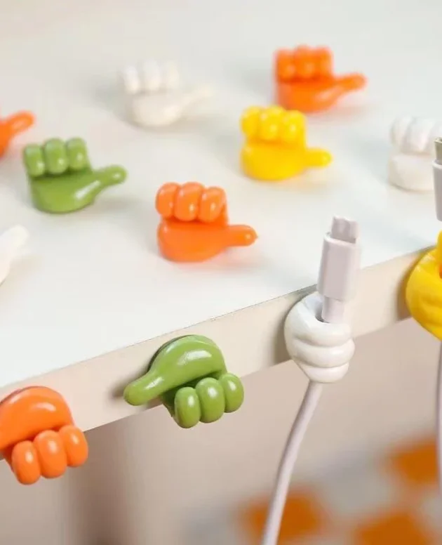 10PCS Thumb Wall Hook Cable Clip Wire Desk Organizer Brush Storage Wall Sticker Gadgets for Home/Office/Car USB Cable Organizer