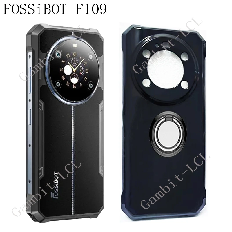 For FOSSiBOT F109 F 109 6.75" 2024 FOSSiBOTF109 Back Ring Holder Bracket Phone Case Soft Silicone TPU Original Shockproof