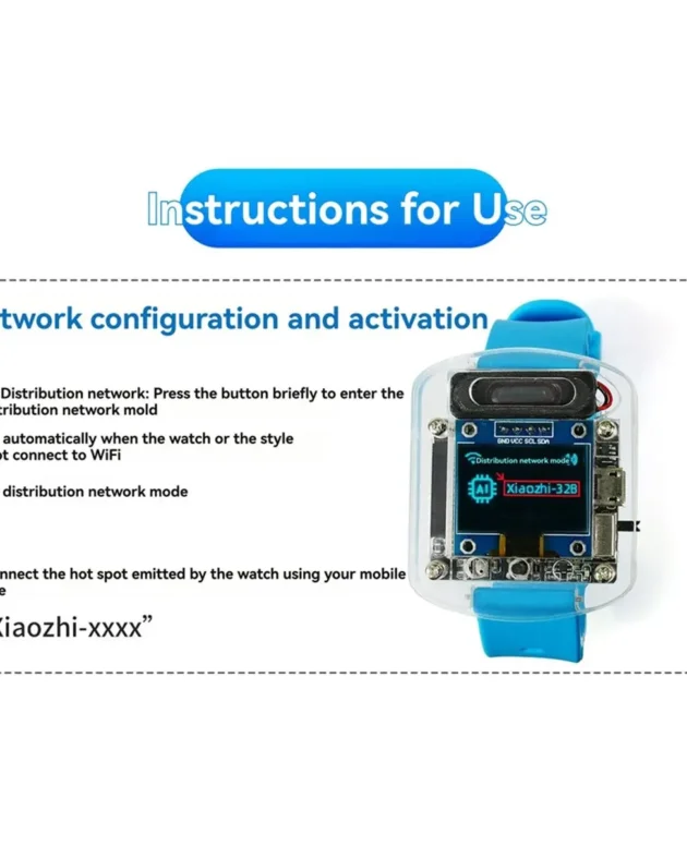 Top DIY Electronic Watch Kit Electronic Watch DIY Kit 0.96inch OLED Display Xiaozhi AI Smart Voice Watch DIY Kit Lake Blue