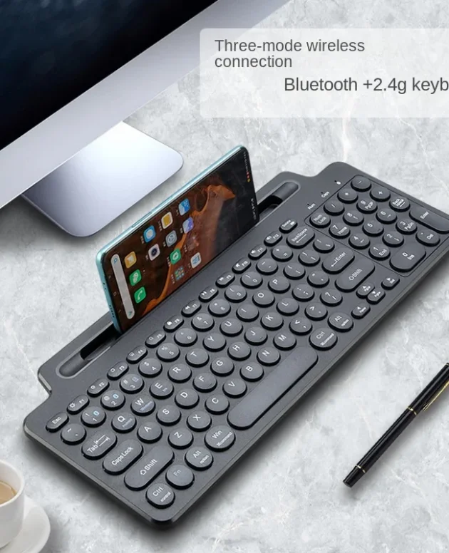 KLW MLD-569 3 In 1 Bluetooth And 2.4G Wireless With Slot Intelligent Touchpad Keyboard For Tablet Computer Mobilephone