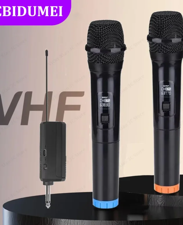 Wireless Microphone Handheld Micphone 2 Channels UHF Fixed Frequency Mic For Party Karaoke Professional Church Show Meeting