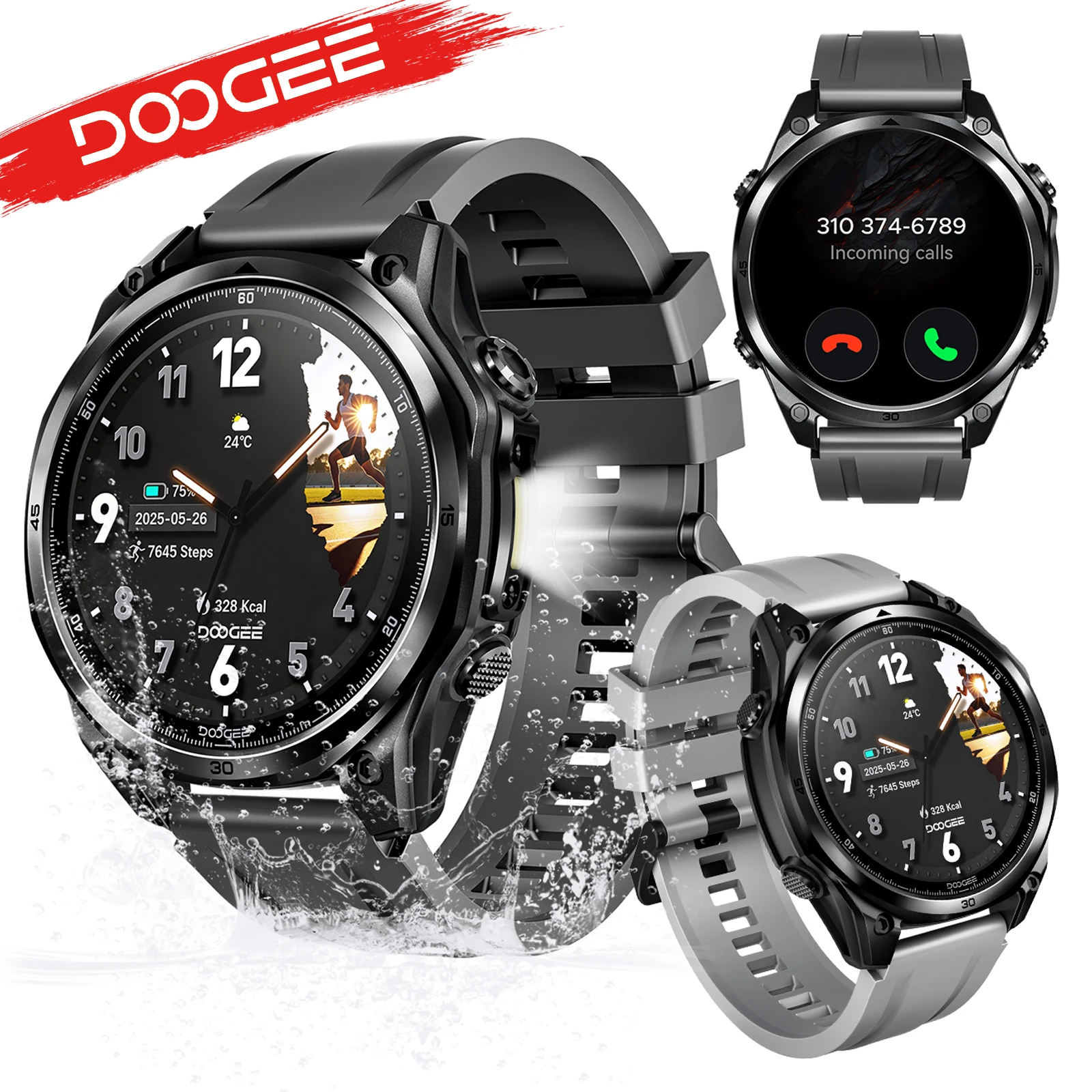 DOOGEE ANYWISE W1 Lite Smart Watch 1.43" AMOLED Display 5ATM Water Resistance GPS Call Outdoor Sport Fitness Tracker Smartwatch