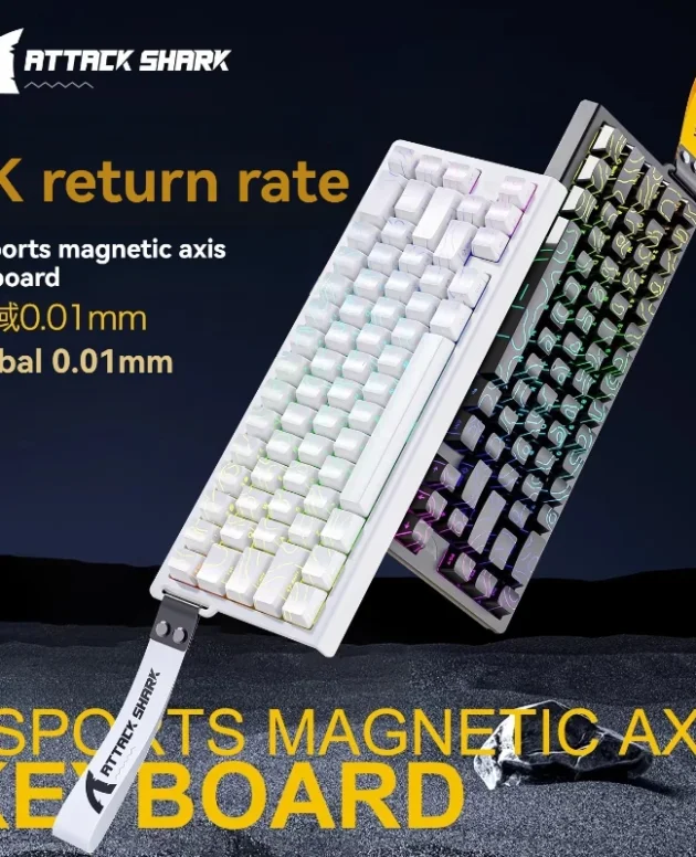 Attack Shark X68HE Mechanical Keyboard Customized PBT Keycaps Wired Magnetic Axis RGB Gaming Keyboard TPS Gaming Accessories