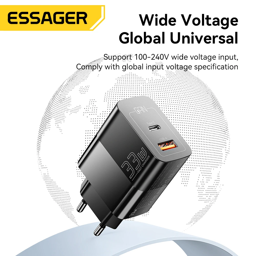 Essager USB Type C Fast Charger 33W QC PD 3.0 Dual Port Mini Portable Adapter For IPhone 14 13 12 IPad Xiaomi Fast Wall Chargers - Image 6