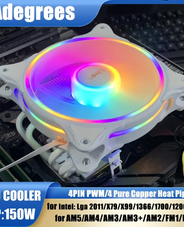 4 Heatpipes CPU Air Cooler ARGB TDP 150W Cooling fan for Intel LGA 1366 1155 1151 1200 1700 2011 X79 X99 AM3 AM4 AM5 ventilador
