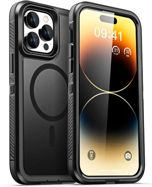 Premium Heavy Duty OTT Magnetic Armor Case for IPhone 17 16 15 14 Plus 13 12 Pro Max Anti-Slip Grip Charging Protect Cover Box