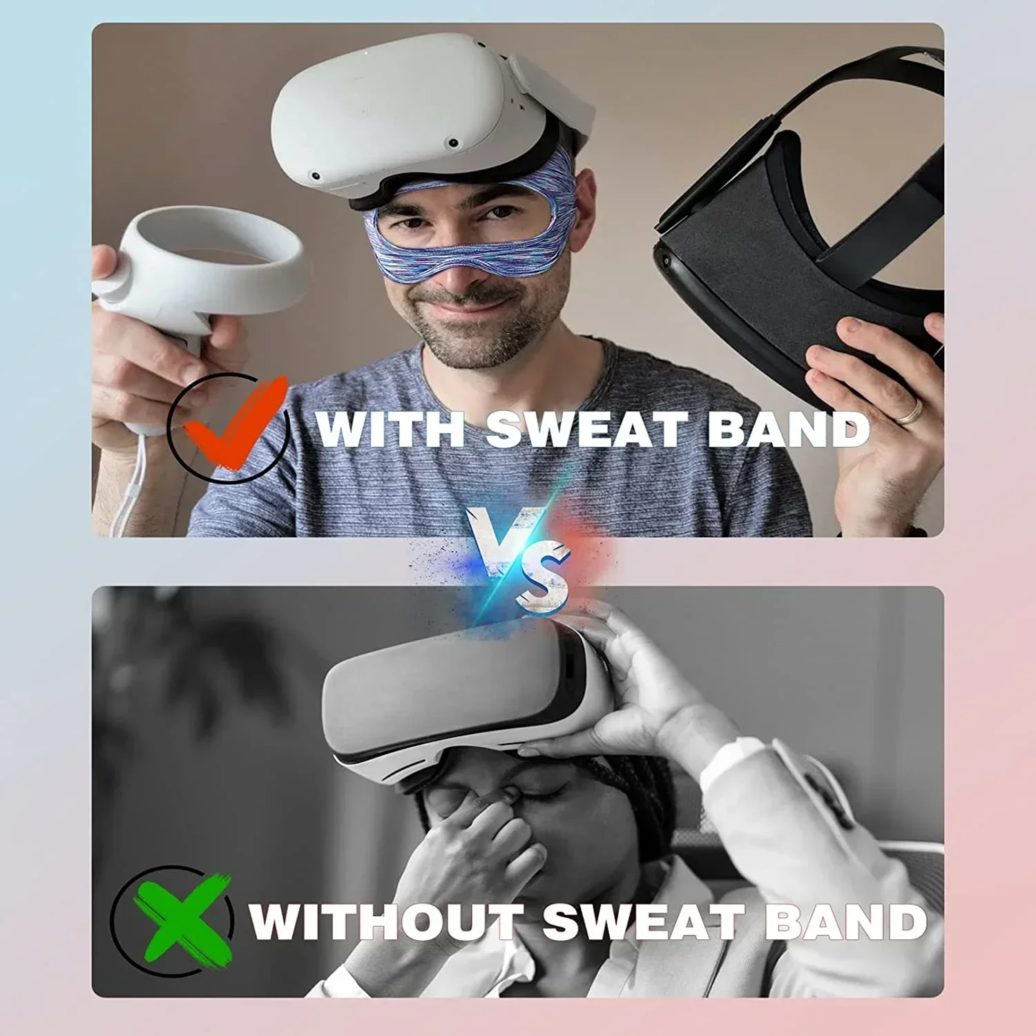 Eye Mask For Meta Oculus Quest 2 Sweat Band VR Glasses Cover Breathable Virtual Reality Headset For Quest 2 Accessories - Image 3