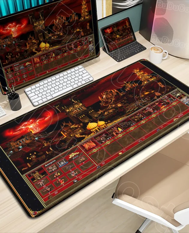Anime Heroes of Might and Magic 3 Map Laptop Accessories Mouse Pad Gaming Laptops Keyboard Mat Desk Protector Deskmat Gamer Mats