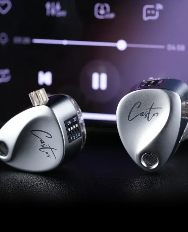 KZ Castor IEM in Ear Earphones Dual-Dynamic Driver Tuning Noise Isolating HiFi Wired Headphones With 2Pin Detachable Cable