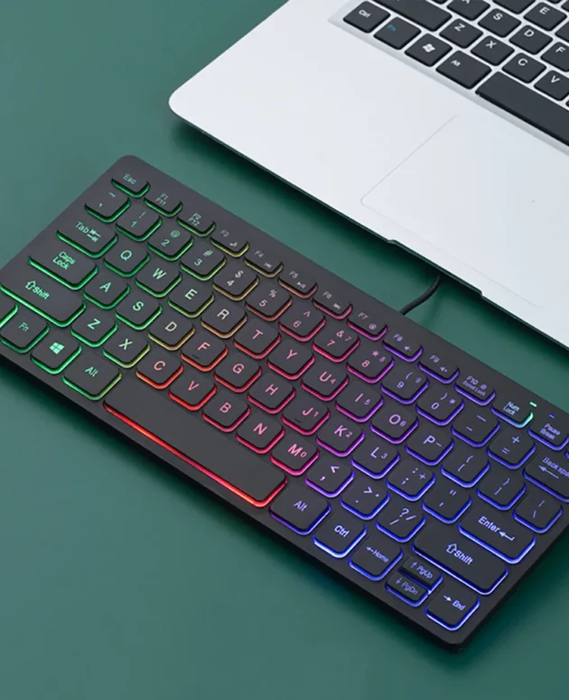 78 key Backlit Wired Keyboard Mini Small Laptop External Keyboard Portable Ultra-Slim Tablet Keyboard