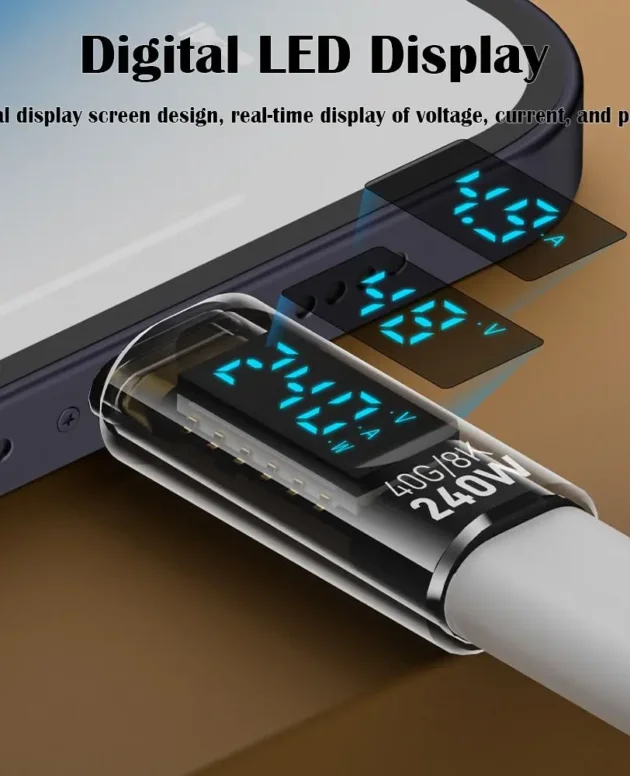 1 PCS Digital LED Display USB 4 Type-C Adapter PD 240W 8K 60HZ Power Meter Tester Full Function 40Gbps USB C Extension Laptop