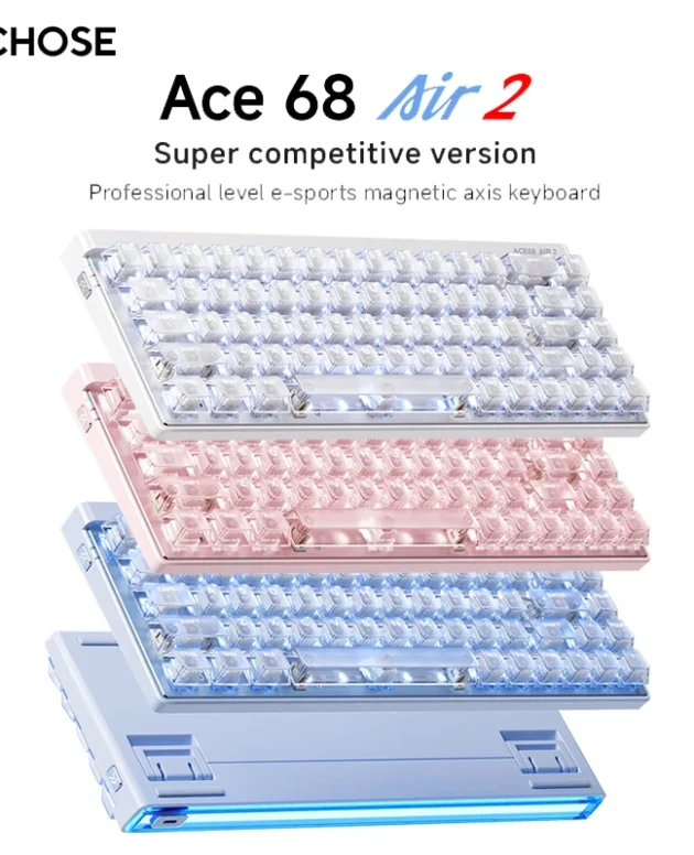 MCHOSE Newly Upgraded Ace 68 Air 2 Gaming Keyboard 0.001mm 256K 8K Rate Of Return Magnetic Switch Wired keyboard For FPS Gamer
