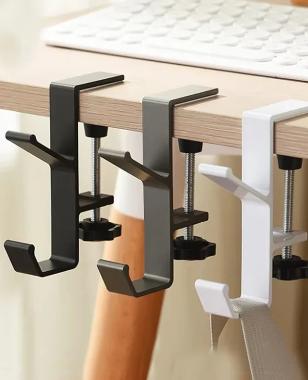 Adjustable Desk Edge Hook Gaming Headphone Desk Bag Hanger Backpack Storage Hanging Hook Holder Punch-free Home Office Organizer