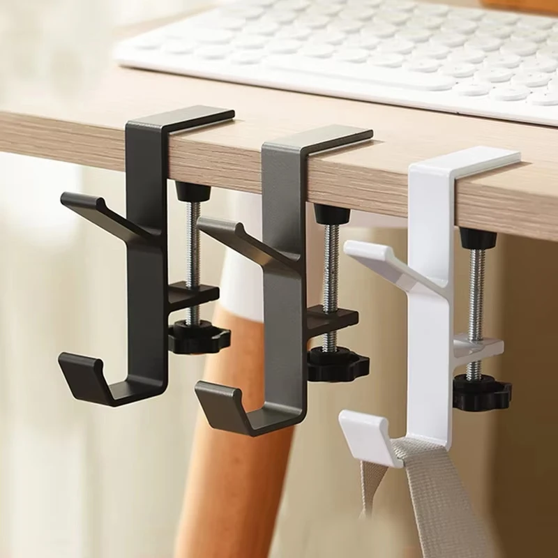 Adjustable Desk Edge Hook Gaming Headphone Desk Bag Hanger Backpack Storage Hanging Hook Holder Punch-free Home Office Organizer