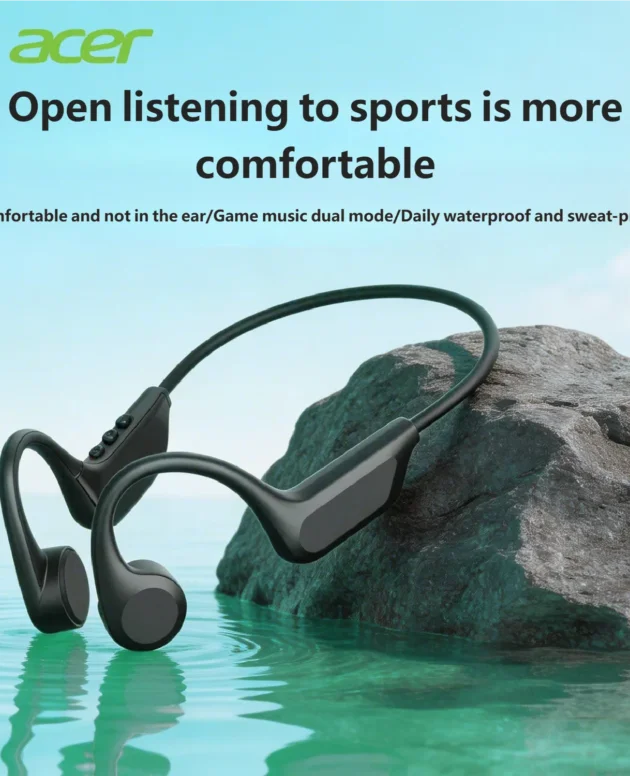 Original Acer OHR709 Bone Conduction Headphone Bluetooth 5.4 Wireless Headset Waterproof Ear Hook Sports Earphones with Mic