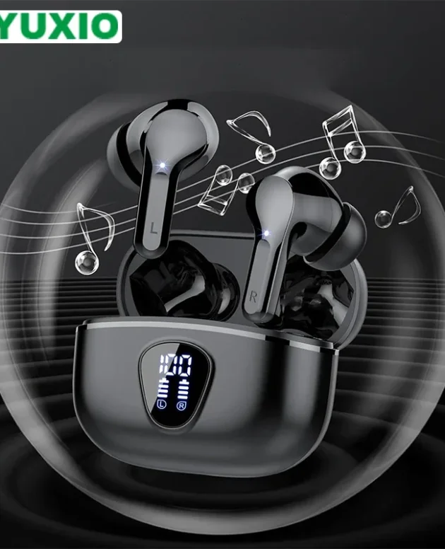 New Wireless Earbuds HiFi Stereo Headphones BT5.3 with ENC Noise Cancelling 48H LED Display Ear Buds IP7 Waterproof Earphones