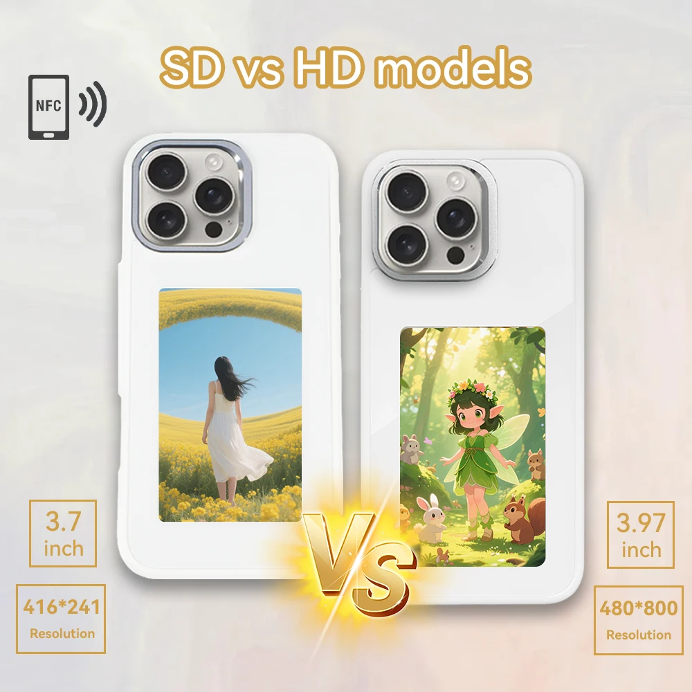 NFC Funclion Smart Phone Case for iphone 16 15 14 13 Pro Max E Ink Screen DlY Fashion - Image 2