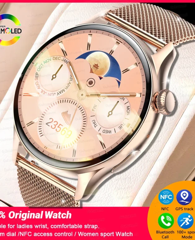 2025 New NFC Smart Watch Women AMOLED HD Screen IP68Waterproof Blood oxygen BT Call Smartwatch For Women fashion Watch 4 Mini