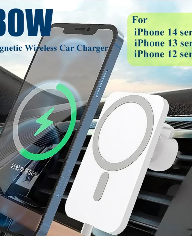 Wireless Charger Magnetic Car phone Holder for iPhone 14 13 Pro Max 12 Phone Accessories 30W Fast Charging Induction Adapter