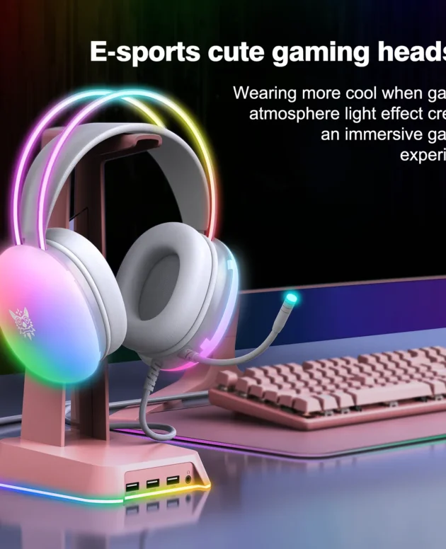 ONIKUMA Gaming Headset Esports Package New FULL RGB Light Design Headphones with Mic Headphone For PC Gamer