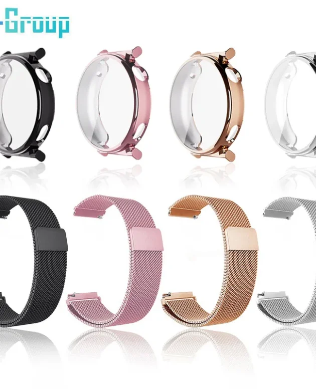 Metal Strap For Huawei Watch GT 5 41mm/46mm Band With Case Screen Protector Magnetie Loop Huawei Watchbands Bracelet Accessories