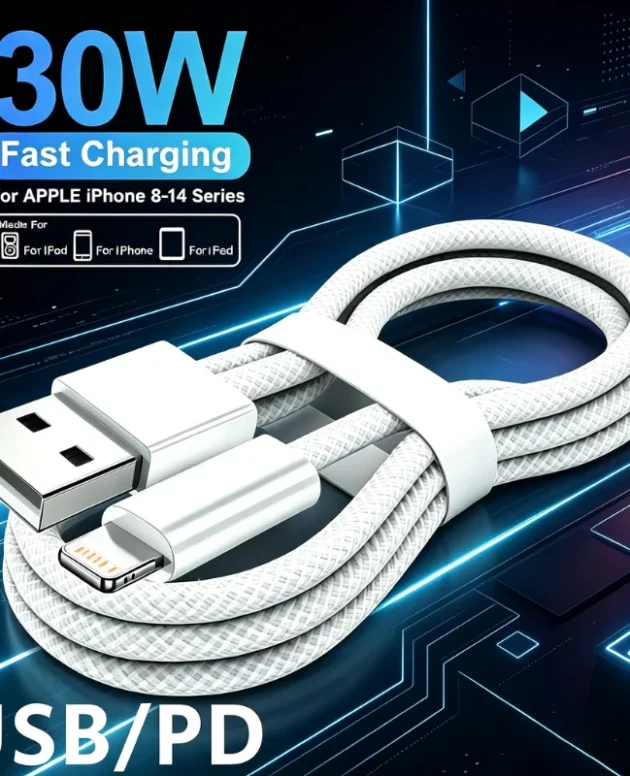 30W Fast Charging USB to Lightning Cable 2M For iPhone 14 13 12 11 Pro Max 8 7 Plus XS XR Type C 2M Line Quick Charge Data Cable