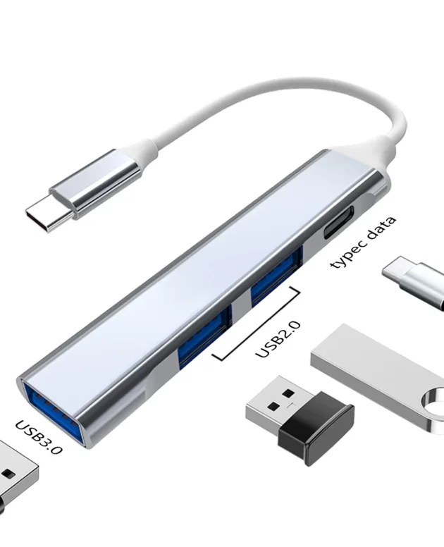 USB C Hub USB Hub 3.0 Type C docking station aluminum 4-in-1 USB expander, with 3 USB ports and 1 USB C port USB distributor