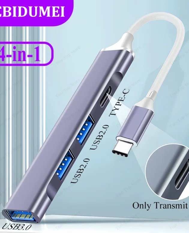 4-in-1 USB C HUB USB 3.0 5Gbps High Speed USB Splitter Type-c Adapter USB C Docking Station OTG Adapter for PC Laptop Macbook