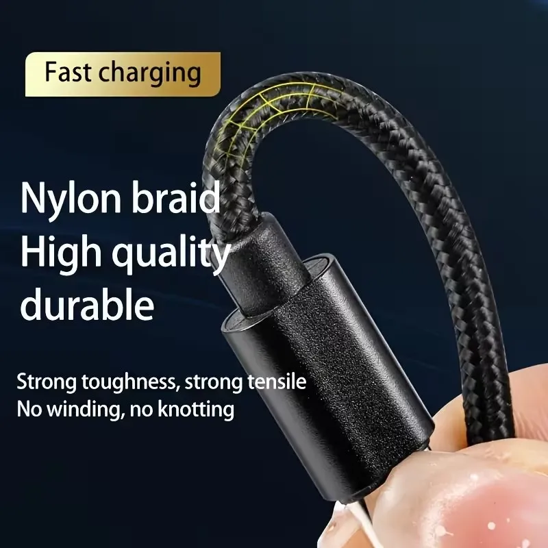 USB Type C Fast Charging Cable For Samsung Xiaomi Redmi POCO Honor OnePlus Quick Charge Braided Data Cables For iPhone 17 16 15 - Image 5