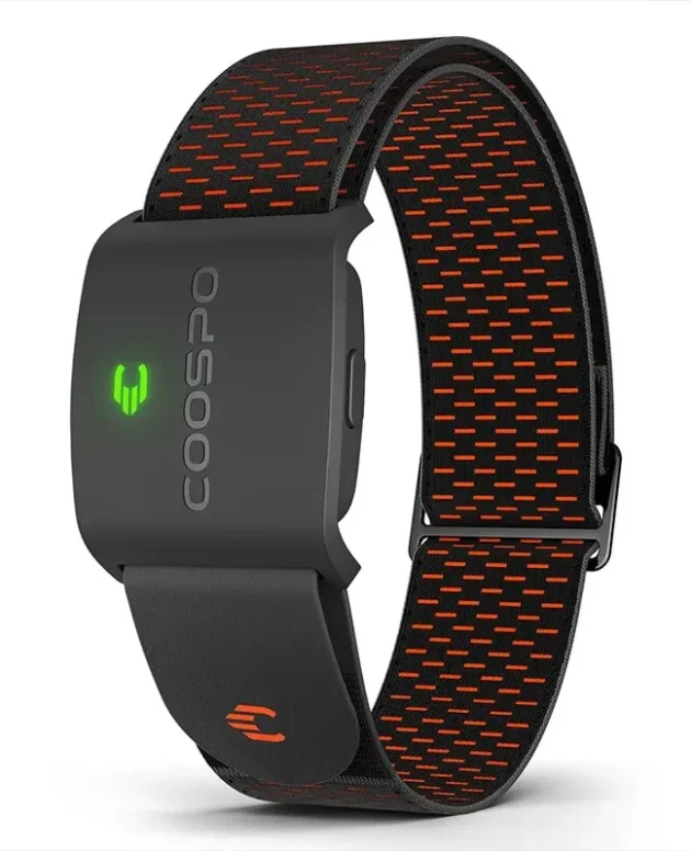 COOSPO HW9 HRM Sensor Armband Heart Rate Monitor with HR Zones/Calories for Fitness Running BLE5.0 ANT+ for Peloton,Zwift,Wahoo